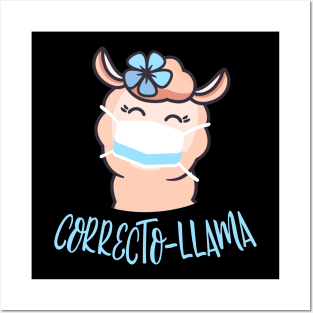 Correcto-Llama Funny Lama With Mask Gift Posters and Art